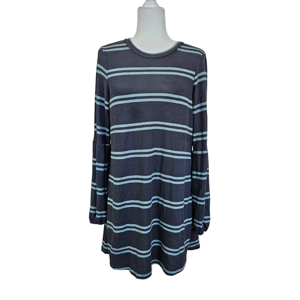 Yarn & Sea Women's Blue & Green Striped Long Sleeve Sweater Dress. Size L‎